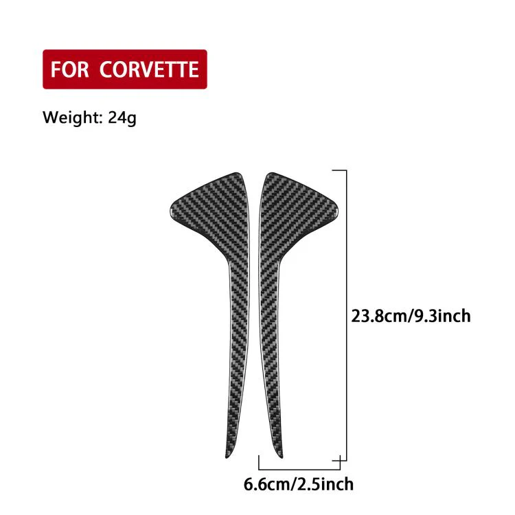 For Chevrolet Corvette C8 2pcs /Set Front Groove Side Decoration Sticker(Black) - Image 3