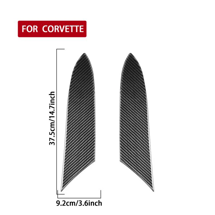 For Chevrolet Corvette C8 2pcs /Set Inner Armrest Panel Sticker(Black) - Image 3
