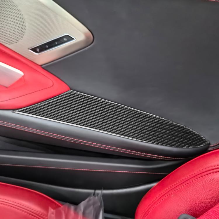 For Chevrolet Corvette C8 2pcs /Set Inner Armrest Panel Sticker(Black) - Image 7