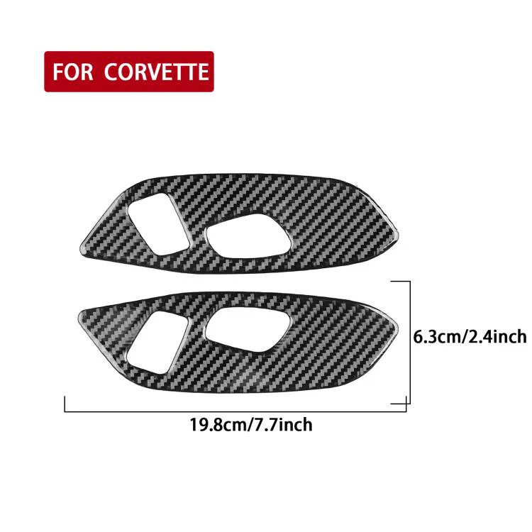 For Chevrolet Corvette C8 2pcs /Set Seat Adjustment Switch Frame Sticker(Black) - Image 3