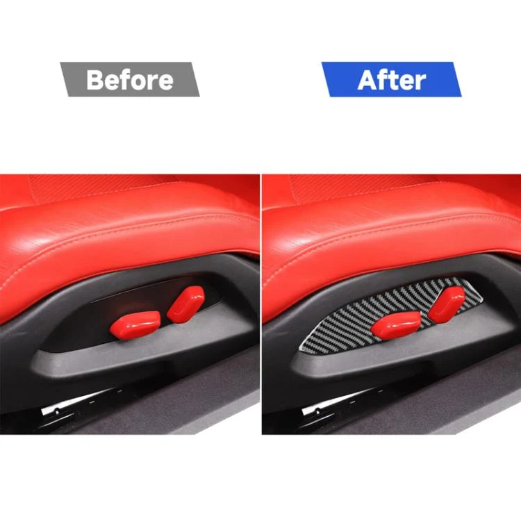 For Chevrolet Corvette C8 2pcs /Set Seat Adjustment Switch Frame Sticker(Black) - Image 6