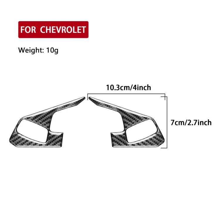 For Chevrolet Corvette C8 2pcs /Set Steering Wheel Button Frame Sticker(Black) - Image 3
