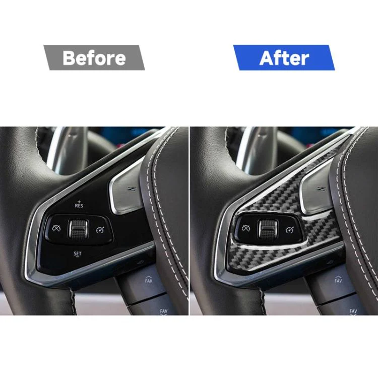 For Chevrolet Corvette C8 2pcs /Set Steering Wheel Button Frame Sticker(Black) - Image 6
