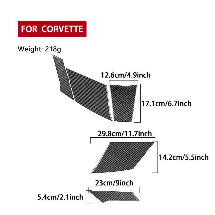For Chevrolet Corvette C8 5pcs /Set Engine Under-Mount Stickers(Black) - Image 3