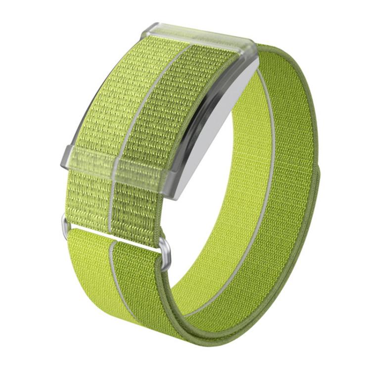 For COROS Heart Rate Monitor xDfind Metal Buckle Feather Yarn Breathable Nylon Quick-release Watch Band, Size:L Wrist Circumference 170-235mm(Green)