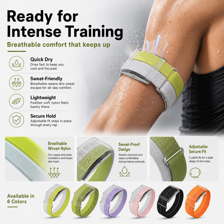 For COROS Heart Rate Monitor xDfind Metal Buckle Feather Yarn Breathable Nylon Quick-release Watch Band, Size:L Wrist Circumference 170-235mm(Green) - Image 12
