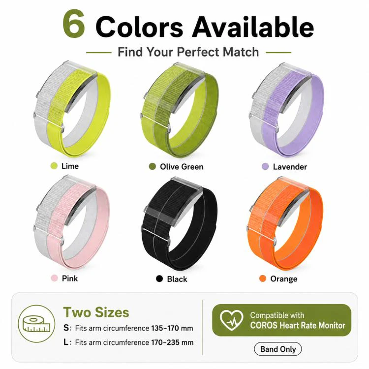 For COROS Heart Rate Monitor xDfind Metal Buckle Feather Yarn Breathable Nylon Quick-release Watch Band, Size:L Wrist Circumference 170-235mm(Green) - Image 6