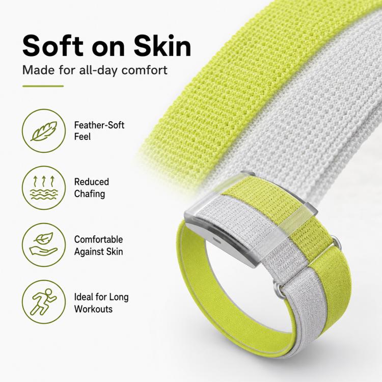 For COROS Heart Rate Monitor xDfind Metal Buckle Feather Yarn Breathable Nylon Quick-release Watch Band, Size:L Wrist Circumference 170-235mm(Green) - Image 9