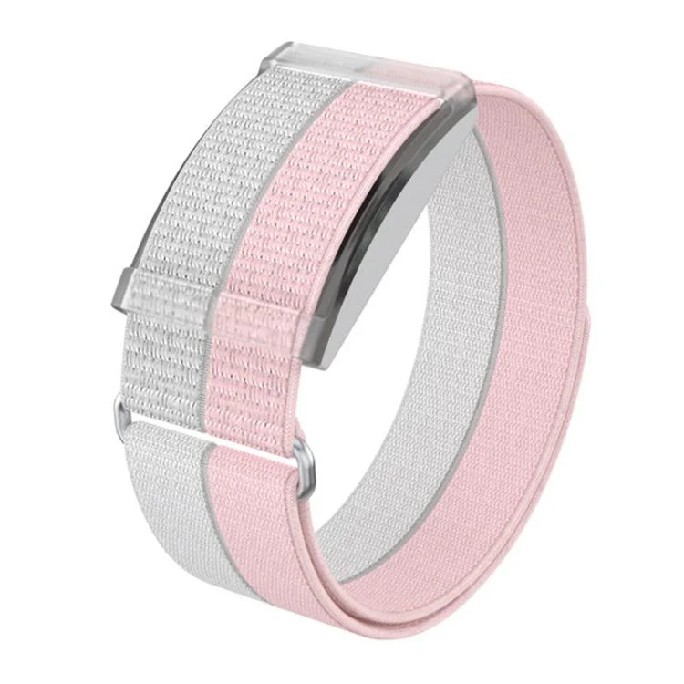 For COROS Heart Rate Monitor xDfind Metal Buckle Feather Yarn Breathable Nylon Quick-release Watch Band, Size:L Wrist Circumference 170-235mm(Pink)