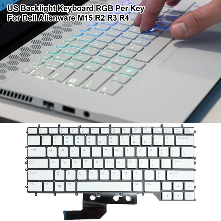 For Dell Alienware M15 / R3 / R4 US Version RGB Backlight Laptop Keyboard(White 0Y00RH) - Image 6