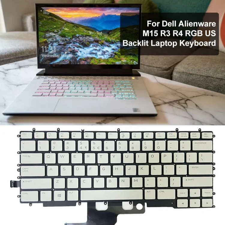 For Dell Alienware M15 / R3 / R4 US Version RGB Backlight Laptop Keyboard(YGFJK PK132VR2B01) - Image 6