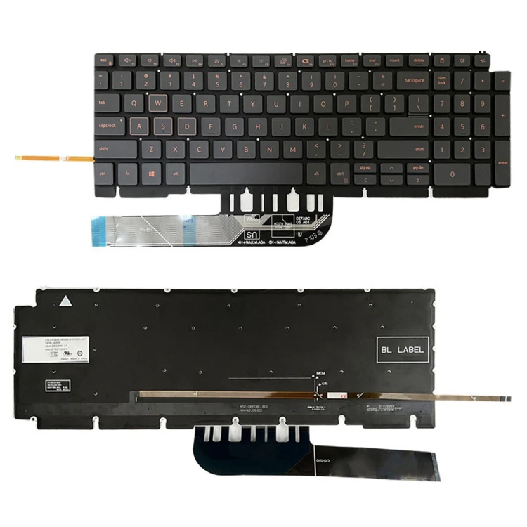 For Dell Inspiron G15 5510 5511 5515 5520 US Version Orange Backlight Laptop Keyboard