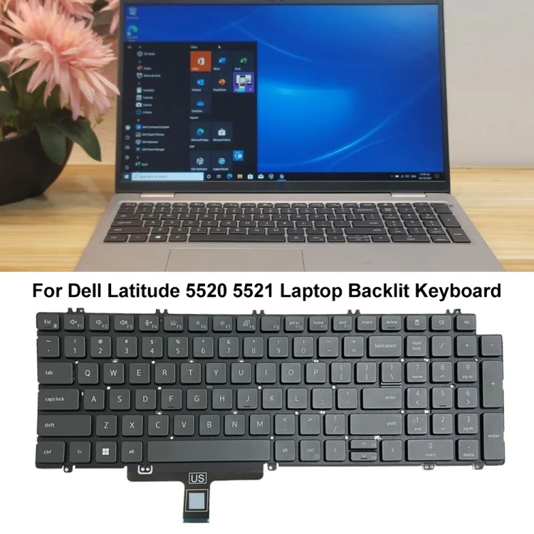 For Dell Latitude 5520 5521 Precision 3560 3561 US Version Backlight Laptop Keyboard(Black) - Image 6