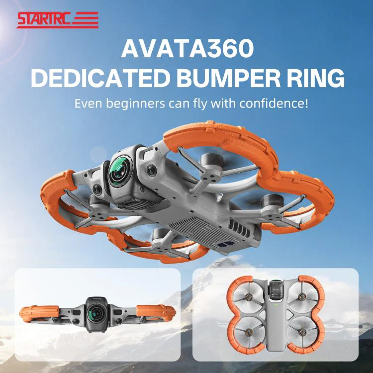 For DJI Avata 360 STARTRC Light Anti-Sink Floating Propeller Guard Bumper (Orange) - Image 4