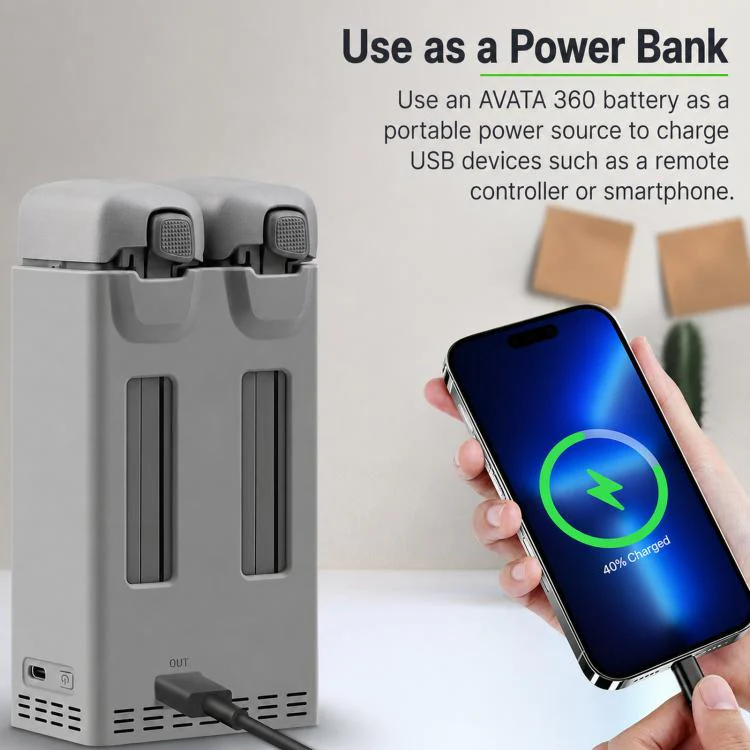 For DJI Avata 360 YX PD 100W Parallel Charger 2-Way Fast Charging Hub with Battery Storage Mode - Image 8