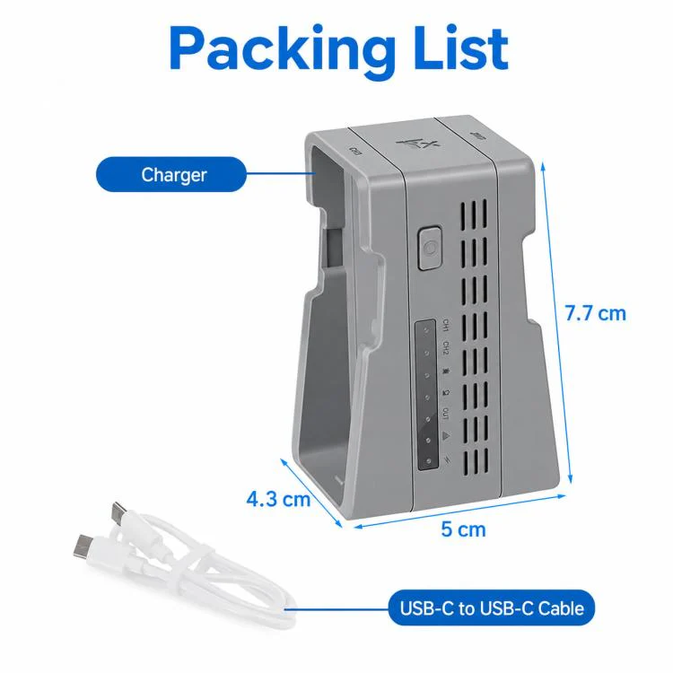 For DJI Neo 2 YX Dual Battery Charger 45W PD Fast Charging Hub with Storage Mode(Grey) - Image 10