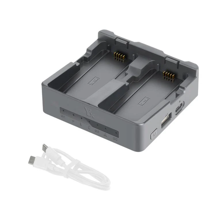 For DJI Neo 2 YX PD 45W Parallel Charger 2-Way Fast Charging Hub with Battery Storage Mode(Grey) - Image 2