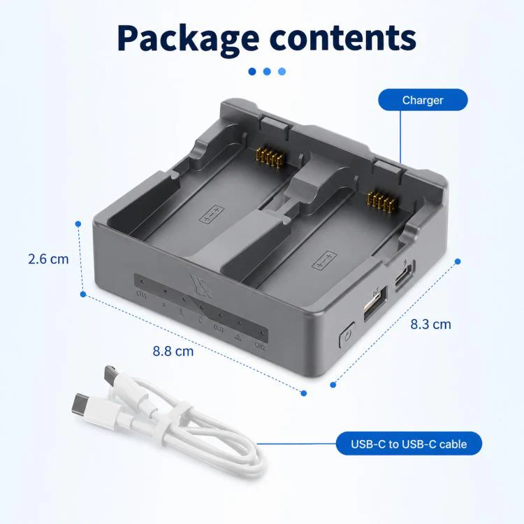 For DJI Neo 2 YX PD 45W Parallel Charger 2-Way Fast Charging Hub with Battery Storage Mode(Grey) - Image 8