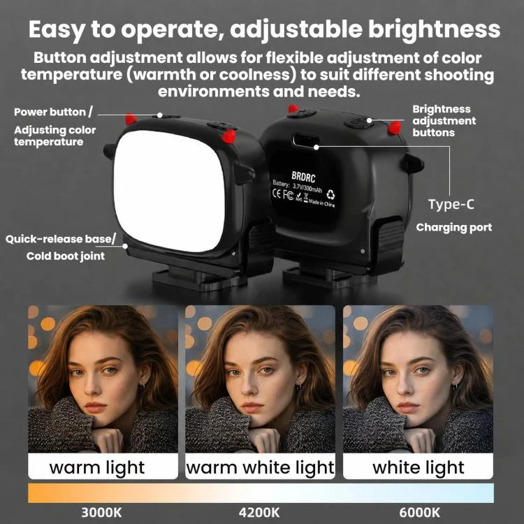 For DJI Osmo Action 3 / 4 / 5 Pro BRDRC Handheld Selfie Monster Fill Light Accessory - Image 12