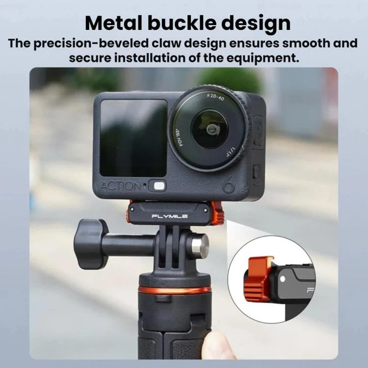 For DJI Osmo Action 6 / 5 Pro / 4 / 3 FLYMILE Magnetic Quick-Release Base(Black) - Image 4