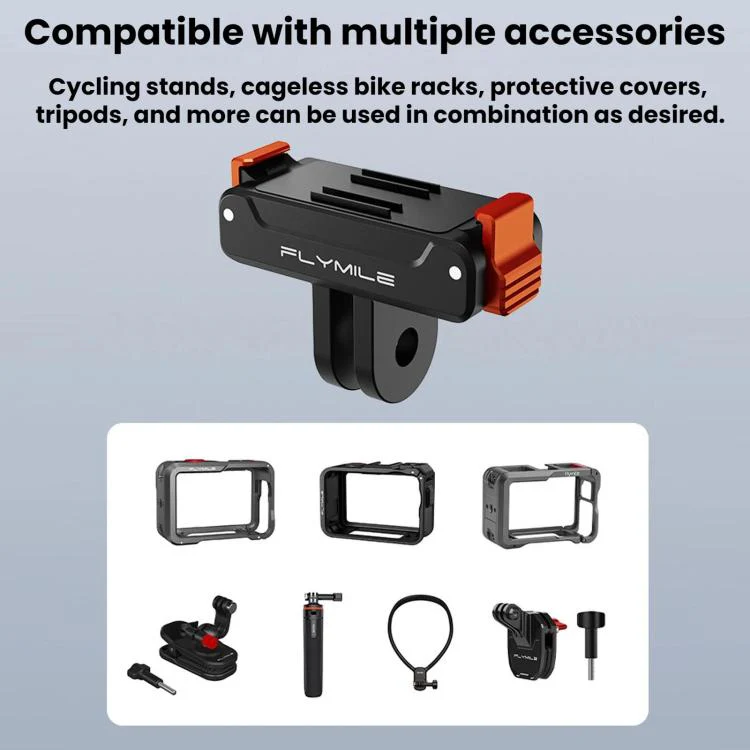 For DJI Osmo Action 6 / 5 Pro / 4 / 3 FLYMILE Magnetic Quick-Release Base(Black) - Image 6