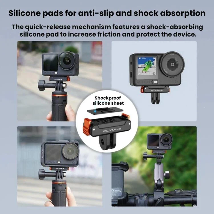 For DJI Osmo Action 6 / 5 Pro / 4 / 3 FLYMILE Magnetic Quick-Release Base(Black) - Image 8