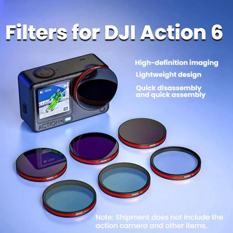 For DJI Osmo Action 6 BRDRC Lens Filter Accessories, Specifications: CPL+ND16+ND32+ND64 - Image 4