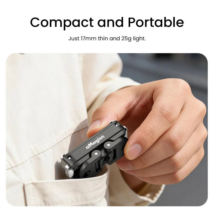 For DJI Osmo Action 6 / Nano aMagisn Metal Magnetic Quick Release Mount 2.0 Lockable Adapter(Black) - Image 6