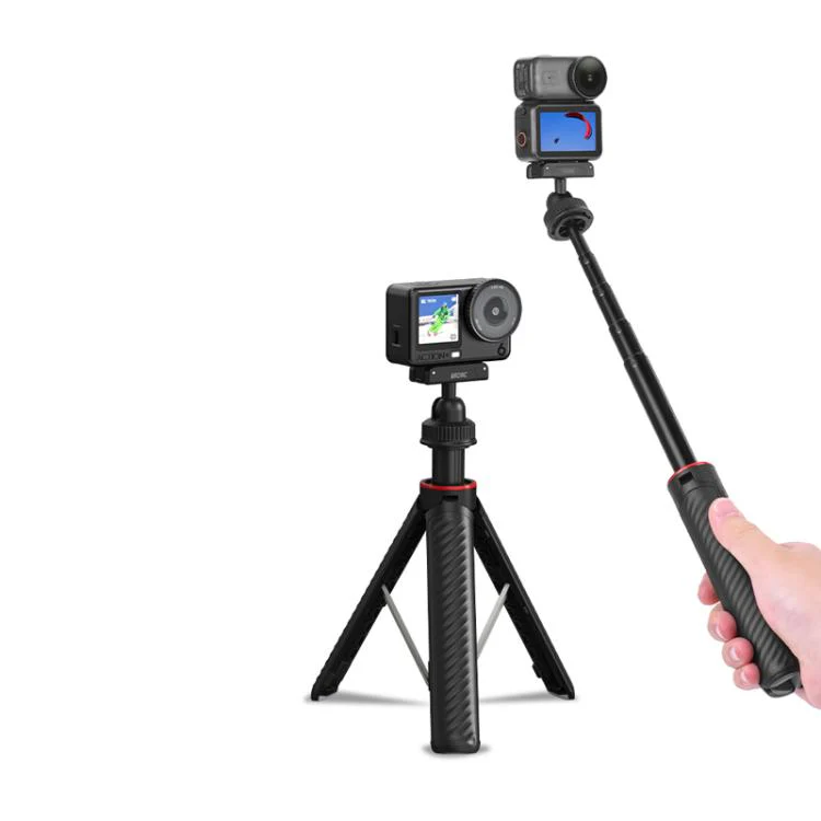 For DJI Osmo Action 6 / Nano BRDRC Extended Selfie Stick Quick-Release Tripod(Black) - Image 2