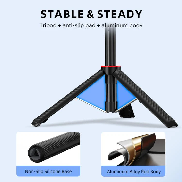 For DJI Osmo Action 6 / Nano BRDRC Extended Selfie Stick Quick-Release Tripod(Black) - Image 7