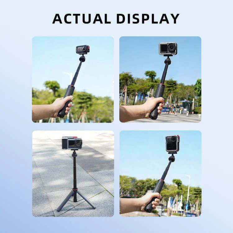 For DJI Osmo Action 6 / Nano BRDRC Extended Selfie Stick Quick-Release Tripod(Black) - Image 9