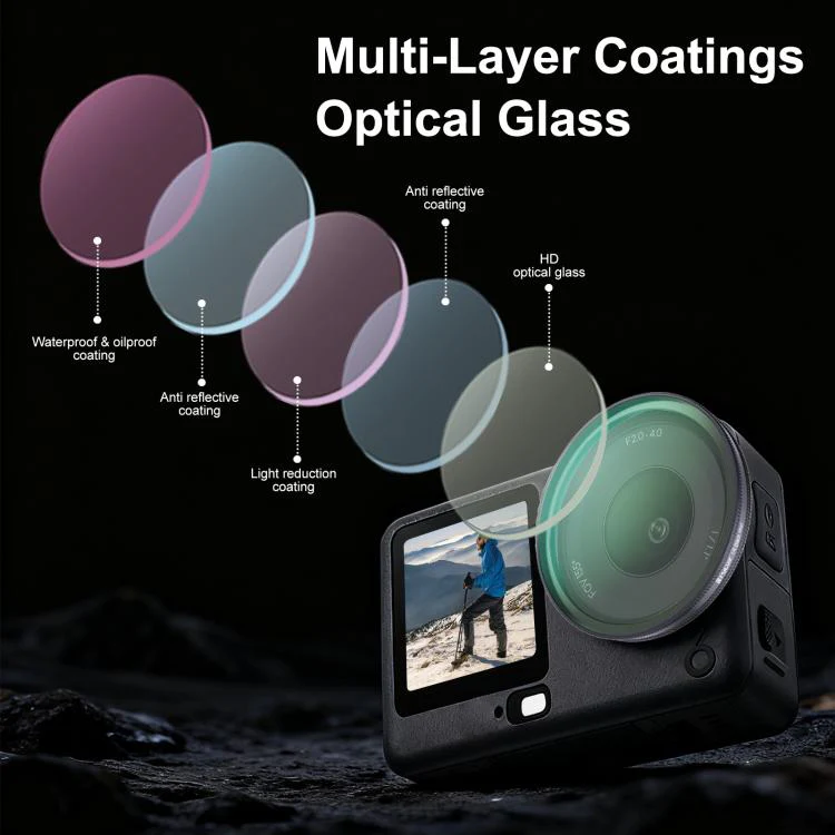 For DJI Osmo Action 6 PULUZ Action Camera Black Mist 1/4 Lens Filter - Image 4