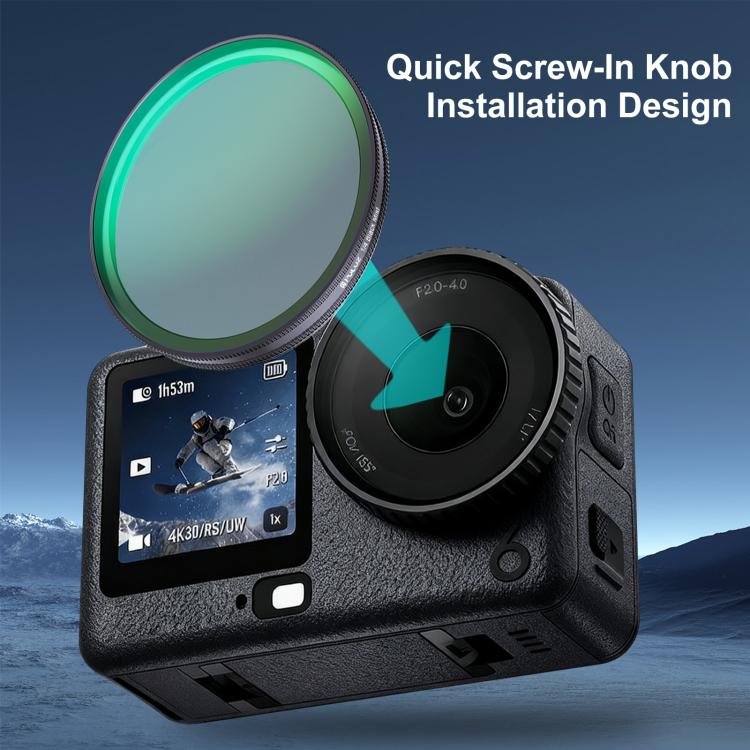 For DJI Osmo Action 6 PULUZ Action Camera Black Mist 1/4 Lens Filter - Image 7