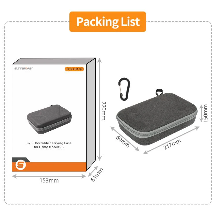 For DJI Osmo Mobile 8P Sunnylife Portable Carrying Case Mini Bag Handbag (Grey) - Image 11