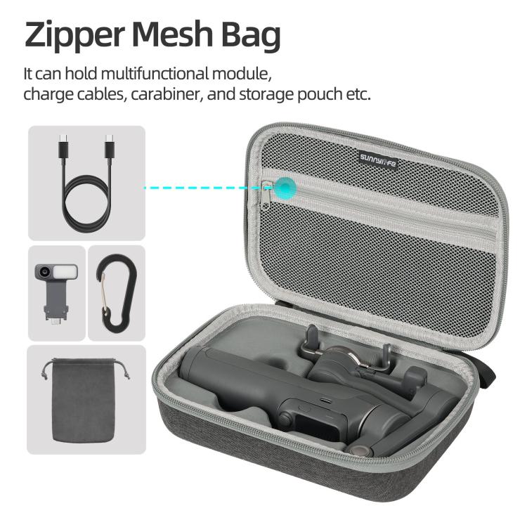 For DJI Osmo Mobile 8P Sunnylife Portable Carrying Case Mini Bag Handbag (Grey) - Image 6
