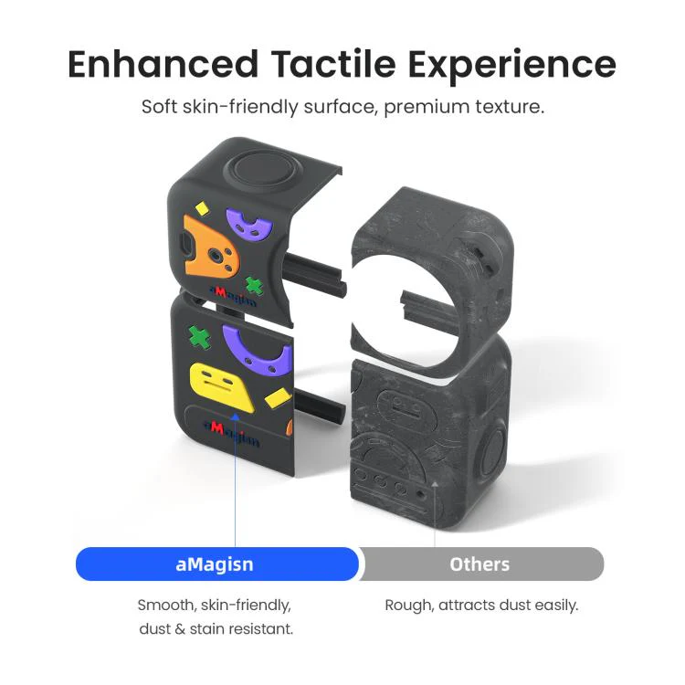 For DJI Osmo Nano aMagisn Fun Pattern Silicone Case 5-in-1 Full Body Protective Cover Skin with Lens Cap(Black) - Image 10