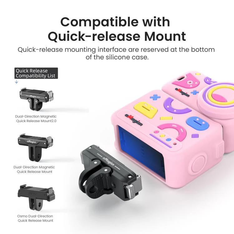 For DJI Osmo Nano aMagisn Fun Pattern Silicone Case 5-in-1 Full Body Protective Cover Skin with Lens Cap(Black) - Image 8