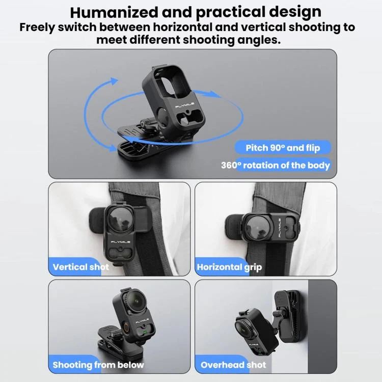 For DJI Osmo Nano Flymile Magnetic Backpack Strap Clip(Black) - Image 6