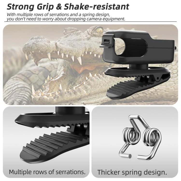 For DJI Osmo Nano Sunnylife Backpack Clip Action Camera Clamp 360 Rotation Vertical-Horizontal Mount 90 Tilt Upgraded Backpack Clip (Black) - Image 9