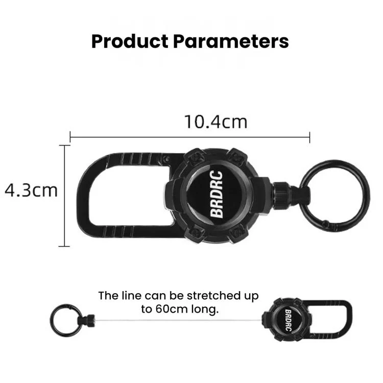 For DJI Osmo Packet 4 / 3 BRDRC Magnetic Telescopic Backpack Hook Anti-Loss Rope(Black) - Image 3