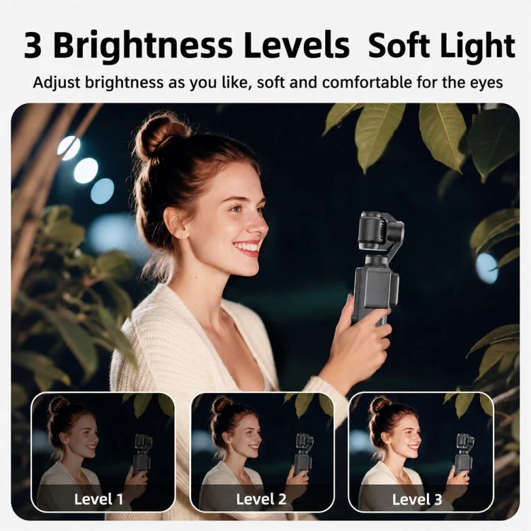 For DJI Osmo Pocket 3 Desiontal Portable Magnetic Fill Light, PM01 Single Light (Black) - Image 3