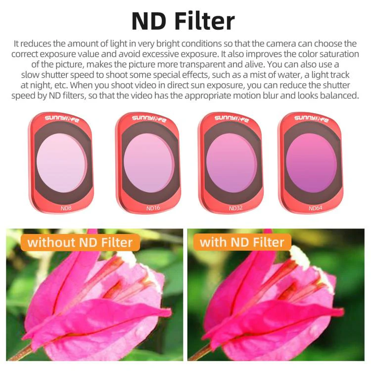 For DJI OSMO Pocket 3 Sunnylife Camera Lens Magnetic Metal Filter, Filter:6 in 1 UV CPL ND8-64 - Image 15