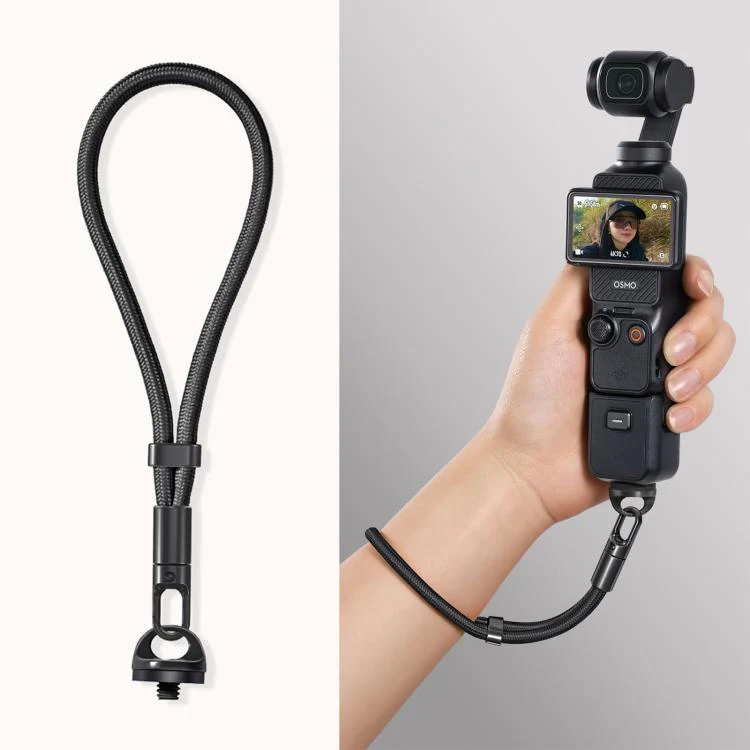 For DJI Osmo Pocket 4 / 3 Anti-Loss Self-Locking Adjustable Camera Wrist Lanyard(Classic Black)