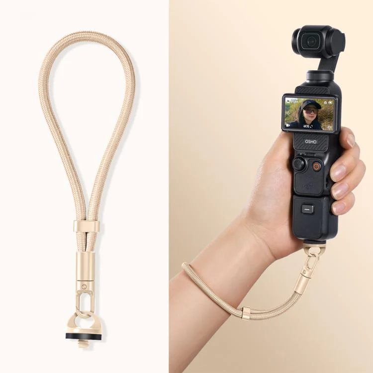 For DJI Osmo Pocket 4 / 3 Anti-Loss Self-Locking Adjustable Camera Wrist Lanyard(Light Camel)