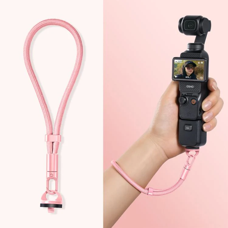 For DJI Osmo Pocket 4 / 3 Anti-Loss Self-Locking Adjustable Camera Wrist Lanyard(Light Pink)