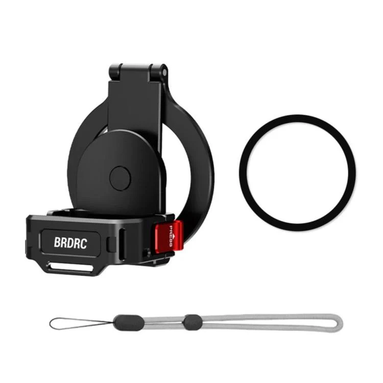 For DJI Osmo Pocket 4 / 4P / 3 BRDRC Teleprompter Magnetic Holder Cold Shoe Extender Phone Clip(Black)