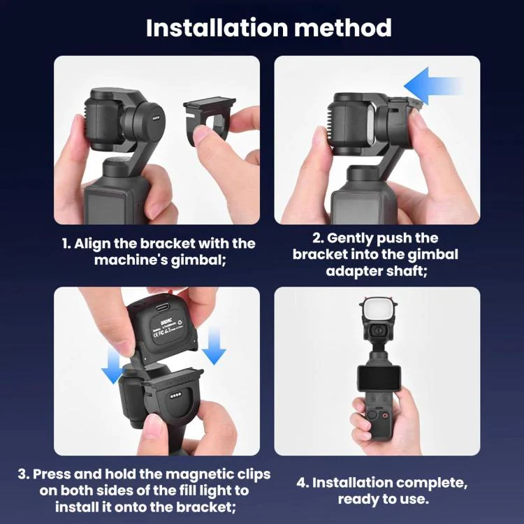 For DJI Osmo Pocket 4 / 4P BRDRC Handheld Monster Fill Light - Image 11