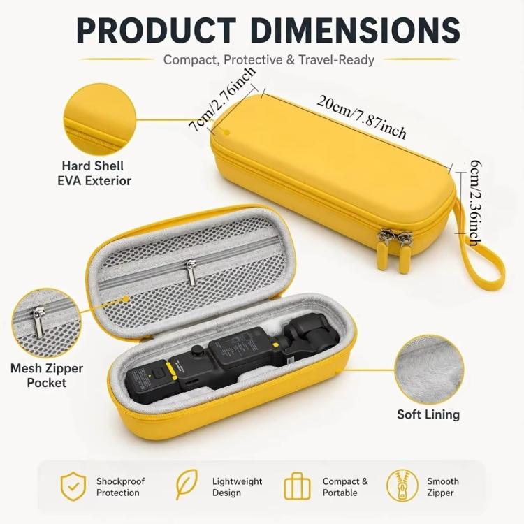 For DJI Osmo Pocket 4 EVA Hard Shell Protective Organizer Bag(Blue) - Image 3