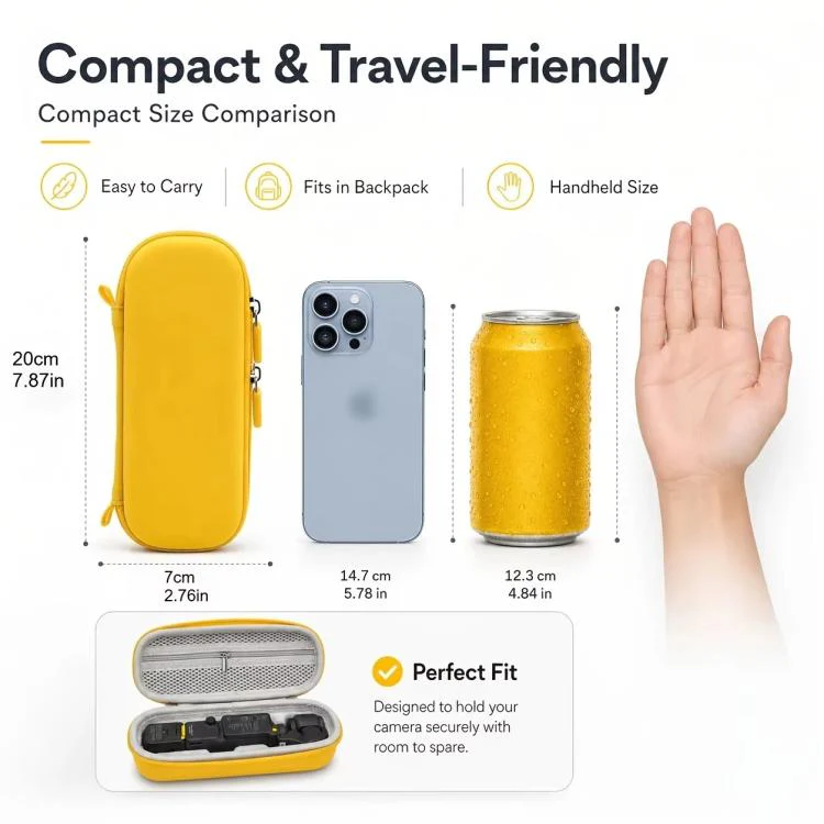 For DJI Osmo Pocket 4 EVA Hard Shell Protective Organizer Bag(Yellow) - Image 5