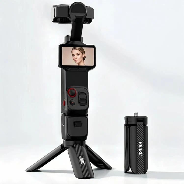 For DJI Osmo Pocket 4P / 4 / 3 BRDRC Tripod Desktop Mounting Base(Black)